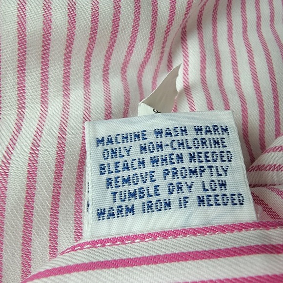 Ralph Lauren Mens XL Pink White Striped Slim Fit Long Sleeve Button Down Shirt - Picture 7 of 10